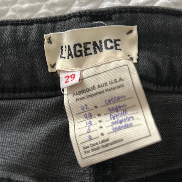 L'Agence Womens Margot High Rise Skinny Jeans 29 Black Stretch Denim - Picture 2 of 9